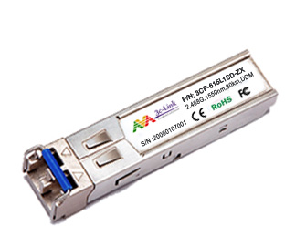 3C-Link 1000BASE-BX-U, single fiber, TX1310nm/RX1550nm, 20KM,LC, WDM
