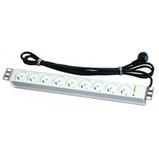 Conteg DP-RP-09-UTE, Napájecí panel, 9x UTE, 1U, RAL7035, 3m kabel