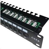 DATACOM Patch panel 19" UTP 24 port CAT6 LSA 1U BK (3x8p)hor.zářez / VL