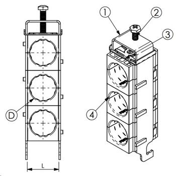 Kabelová příchytka trojitá FIMO sRF E 3x LCF 14 (3x10-11mm)