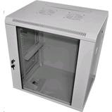 OCRACK, 19", 9U, 600x420mm, plechové dveře, nástěnný, šedá