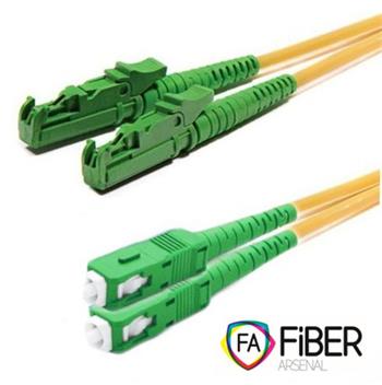 Optický patchcord, 9/125, E2000/APC-SC/APC, SM, duplex, 10m