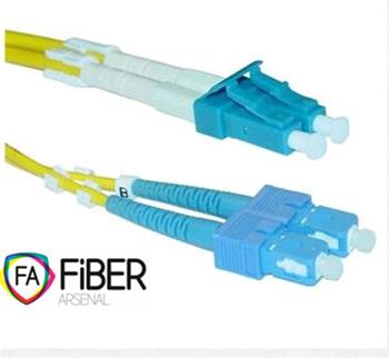 Optický patchcord, 9/125, LC/PC-SC/PC, SM, duplex, 1m