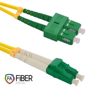 Optický patchcord, 9/125, SC/APC-LC/APC, SM, duplex, 3m