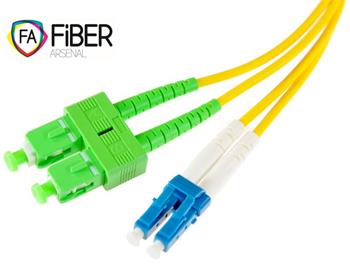 Optický patchcord, 9/125,SC/APC-LC/PC, SM, duplex, 3m