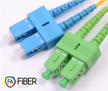 Optický patchcord, 9/125, SC/PC-SC/APC, SM, duplex, 1m