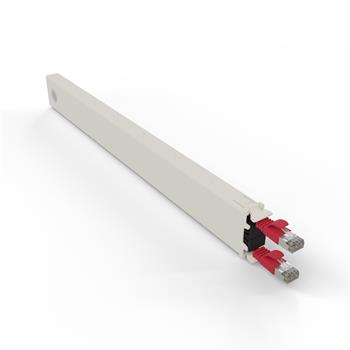 PATCHBOX.ONE Cat.6a STP, kazeta s kabelem 0.8m, červená, 8RU