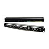 Patchpanel 19", CAT5e, STP, 24x RJ45, 1U, osazený