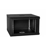 RACK LanTechnic, 19", 6U, 600x600mm, prosklené dveře, nástěnný, jednodílný, černá