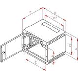 RACK Triton , 10", 6U, 310x260mm, nástěnný - RBA-06-AS3-CAX-C1